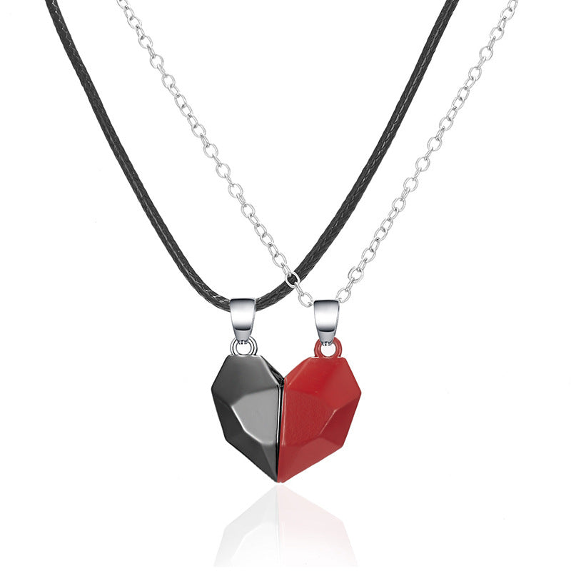 Couple Magnetic Heart Necklace