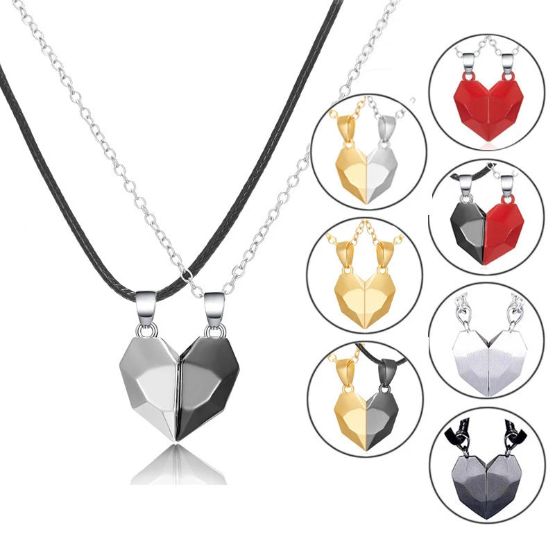 Couple Magnetic Heart Necklace